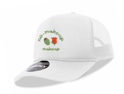 Olive Rose Emoji No-Makeup Embroidered Trucker Hat