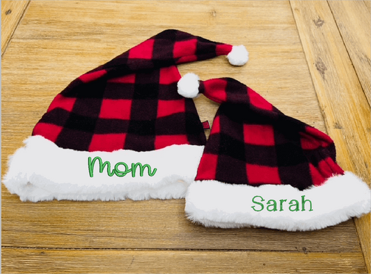 Custom Embroidered Santa Hats – Personalized Holiday Design