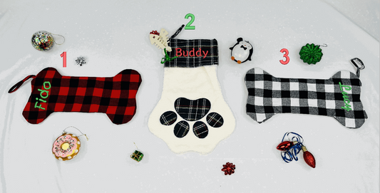 Embroidered Pet Christmas Stocking – Personalized Holiday Design for Pets