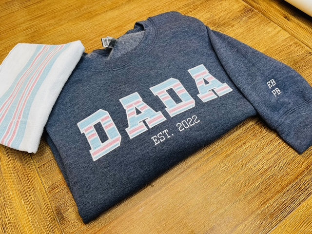 Stylish men's embroidered sweatshirt with custom embroidery, perfect for gifts or personal use