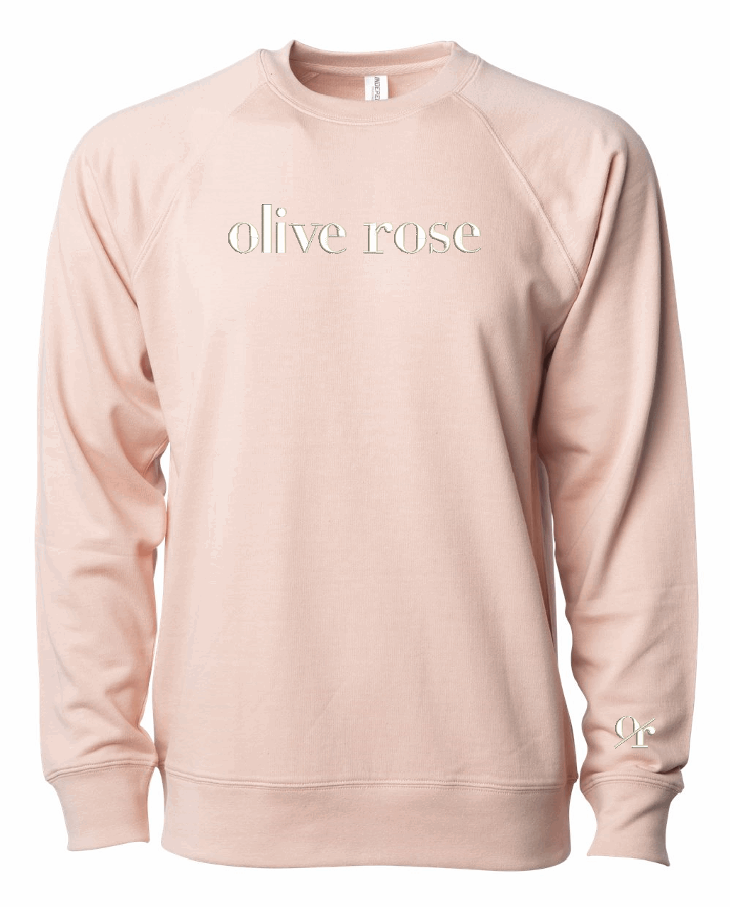 Olive Rose Logo w/ Embroidered Sleeve Sweatshirt